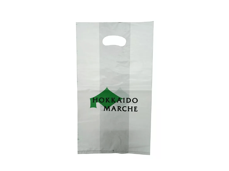 White HDPE Punch Hole Bag Printed 2 Colour 2 Side